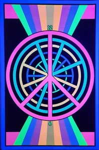 Limited Edition Peace Sign Blacklight Poster "First Run 1/250" Psychedelic Retro - Picture 1 of 4