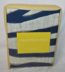 DRANSFIELD & ROSS HOUSE Zebra Indigo FULL / QUEEN DUVET NWT ANIMAL PRINT - Picture 1 of 4