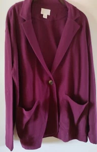 Caslon Burgundy Wine Soft Suiting Long Sleeve Jacket Blazer XL New Nordstrom - Picture 1 of 3