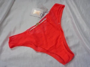 L, Savage x Fenty Flocked Logo-Mesh Brazilian, medallion, neon Pink Smash, NEW - Picture 1 of 13