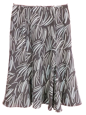 SK18243- JONES носить женщин полиэстер Godet юбка с подкладкой Geo черный белый размер 8 - Изображение 1 из 4