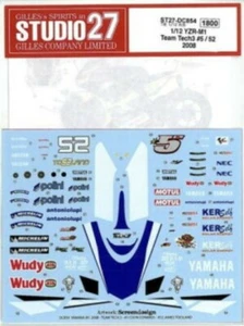 STUDIO27 1/12 YZR-M1 Team Tech3 #5/52 2008 for TAMIYA DC854 Decal - Picture 1 of 3