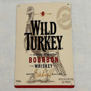 Wild Turkey Bourbon Whiskey Tin Sign 12" x 8" - Picture 1 of 3