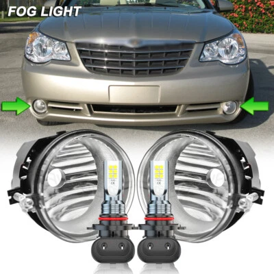 For Chrysler Sebring 2008-2010 Clear Lens Pair Front Bumper Fog Lights Lamps — 第 1/4 张图片