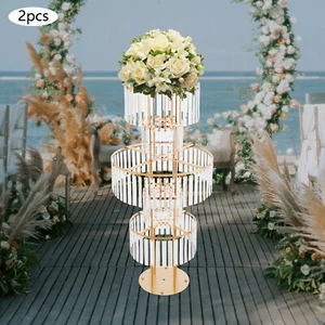 2PCS Flower Stands Crystal Flower Stands 5 Tier Flower Stands NEW - Picture 1 of 7