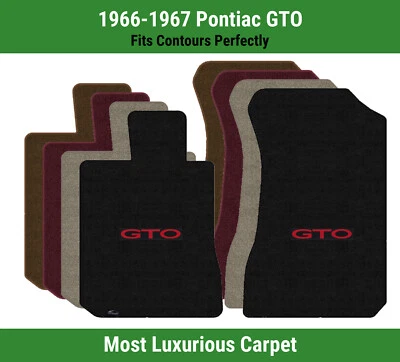 Alfombrillas de primera fila Lloyd Luxe para Pontiac GTO 1966-1967 con logotipo GTO rojo Foto 1 de 4
