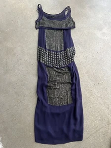 ‘VINTAGE’ AMANDA WAKELEY AUBERGINE PURPLE HEAVILY EMBELLISHED GOWN WEDDING DRESS - Picture 1 of 24