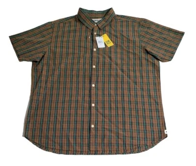 Caterpillar Men's Size 2XL Short Sleeve Button Down Plaid Shirt CAT New - Image 1 of 4