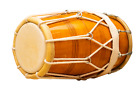 Wooden Dholak Indian Folk Musical Instrument Kirtan Bhajan Drum With Cover