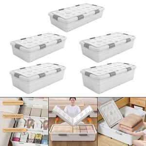 Unterbett Aufbewahrungsbox mit Rollen Organizer Koffer Multifunktional Schieben - Bild 1 von 15