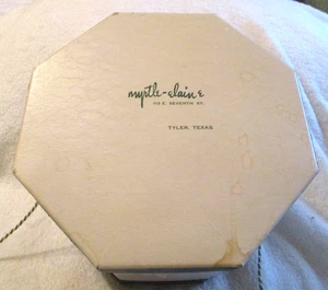 Vintage~Ladies Hat Box~Myrtle-Elaine~Tyler, TX~Octagon Shape~1950's - Picture 1 of 13