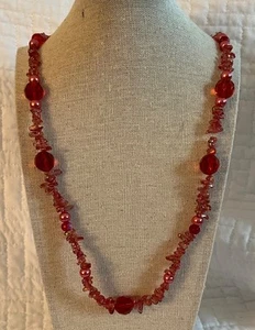Vintage Amber Bead Necklace Screw Clasp 26 inch JT - Picture 1 of 5