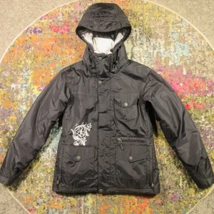 Sims Snowboarding Women XS Jacket Black Insulated Zip Off Hood Vented EUC - Picture 1 of 17