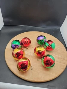 Vintage Luxus Glaskugeln X8 schöner Zustand festlicher Christbaumschmuck - Bild 1 von 8