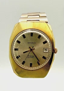 Reloj de vestir automático Sekonda 30 joyas placa dorada completa vintage con sello para caballero - Imagen 1 de 5