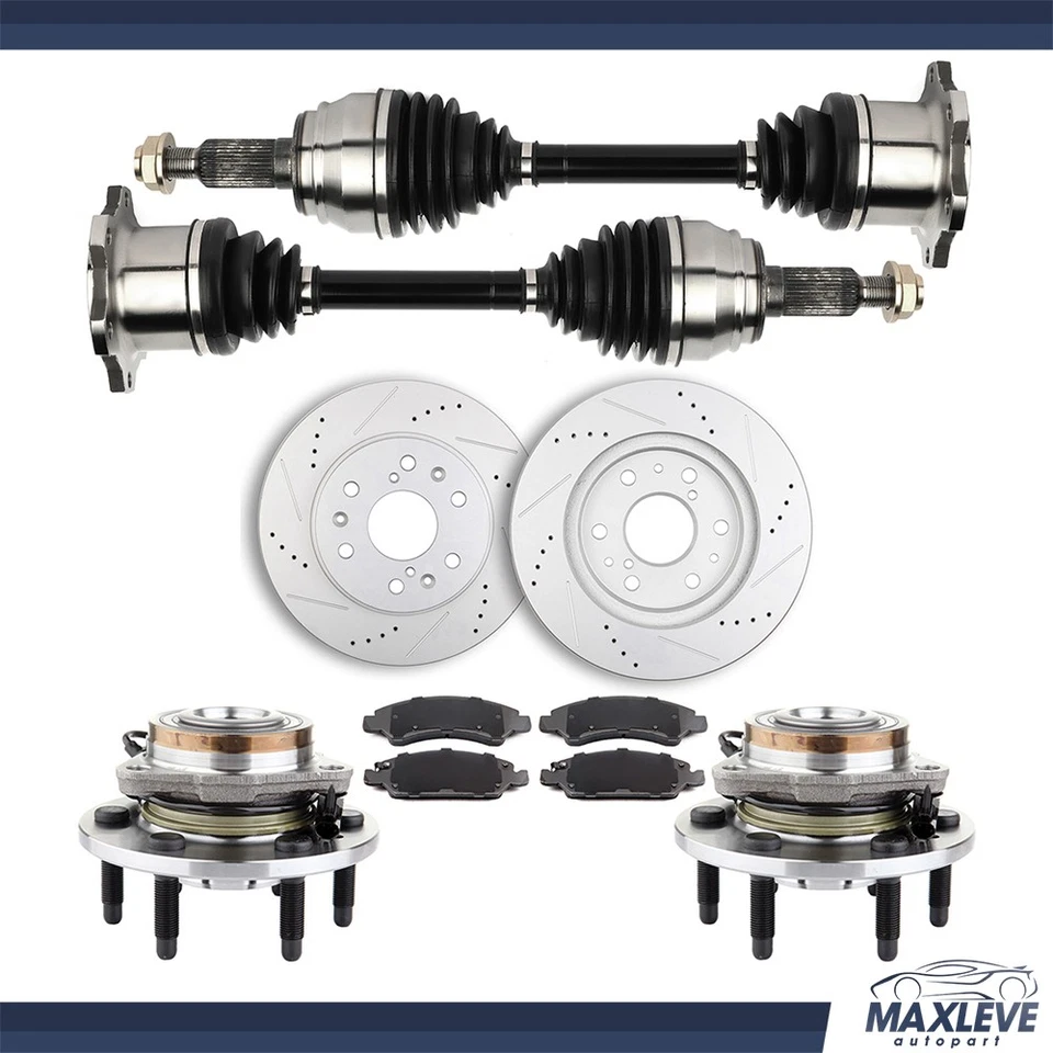 Front CV Axle+Brake Pads&Rotors+Wheel Bearing Hub for GMC Yukon 6.0L 2011-2012 Foto 1 de 4