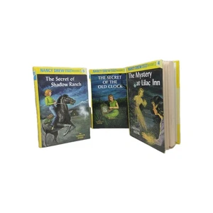 Nancy Drew Bücher Lot 1990er Taschenlampe Krimis Geheimnis der alten Uhr + - Bild 1 von 9