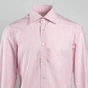 NWT $1150 KITON Pure Cotton Striped Dress Shirt Pink/White Size 16 /41 - Picture 1 of 10