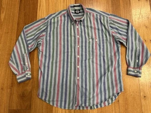 Camisa Levis Dockers Vintage Años 90 XL Bloque de Color Rayas Verticales Abotonada Preparación - Imagen 1 de 10