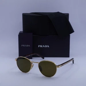 New Prada PRB52S 5AK09Z Gold/Dark Brown 49-21-145 Sunglasses - Picture 1 of 7