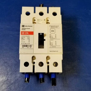 Cutler-Hammer GD 22k 80A Industrial Circuit Breaker 3-Pole 480VAC 125VDC HACR Ty - Picture 1 of 6