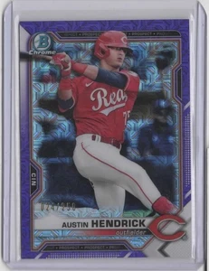 2021 Bowman Chrome Mega Box Prospects Purple Refractors #BCP177 Austin Hendrick - Picture 1 of 2