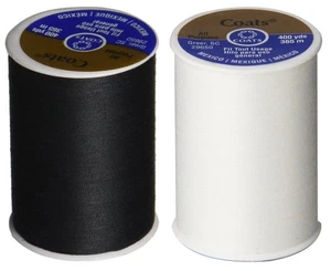 2-Pack - BLACK  WHITE - Coats  Clark Dual Duty All-Purpose Thread - One 400 - Picture 1 of 1