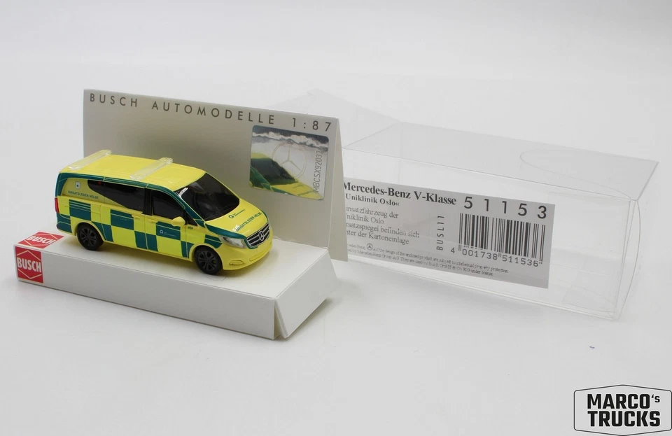 Busch Mercedes V-Kl.Uniklinik Oslo No. 51153 1:87 /BUN175  - Image 1 of 1