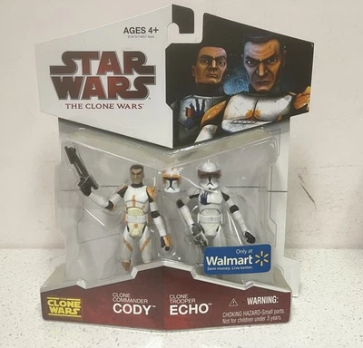 Clone Commander Cody Trooper Echo STAR WARS The Clone Wars Walmart NEW Sealed - Image 1 of 3