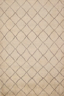 Custom Luxury Hand-Knotted Moroccan Wool Rug  Modern Home Decor 3x5 ft - Image 1 of 4