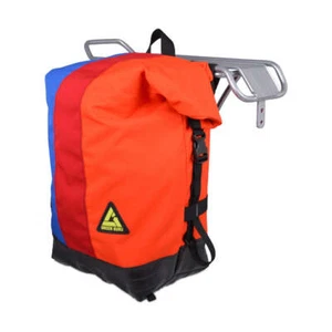 Green Guru Low Roller Backpack Pannier Upcycled, Roll-Top, Stormproof, Bike Rack - Picture 1 of 4