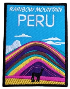 Rainbow 7 Mountain Peru Patch (3.5") Iron-on Badge Travel Vinicunca Cusco Emblem - Picture 1 of 3