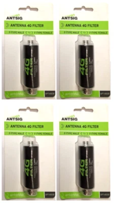 4 x Antsig Antenna 4G Filters AP140GB F-Type Male to Female NEW - Image 1 of 3