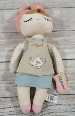 Delantal Metoo Peluche Angela Muñeca de Peluche Orejas de Conejo Hora del Té 16.5" Nuevo Foto 1 de 4
