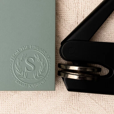 Personalised Book Embosser Library Stamp Gift for Book Lover Teacher Student