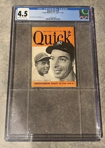 April 1950 Quick Magazine Jackie Robinson & Joe DiMaggio Cover CGC 4.5 - Picture 1 of 2