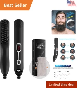 Professional Heated Beard Straightener Comb with 5 Temp Settings & LCD Display - Picture 1 of 9