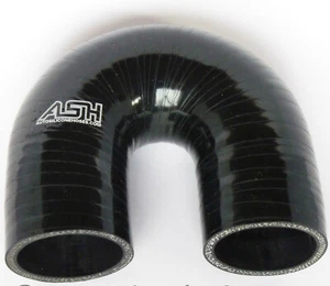 180° Degree, Silicone Elbow, ID 68mm, Radiator Hose Elbow, LKK - BLACK - Picture 1 of 6