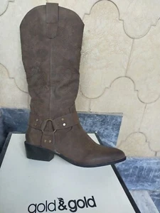 STIVALI DONNA TEXANI COWBOY 37 gold e gold offerta VV - Foto 1 di 10