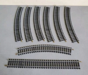 Jouef HO 1/87 Lot 8 Rails Acier (7 Courbés + 1 Droit) Train Électrique - Imagen 1 de 8
