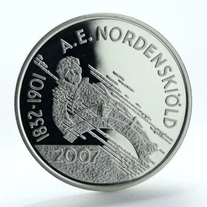 Finland 10 euro 175th Anniversary of Nordenskiold silver coin 2007 - Picture 1 of 7