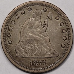 1877-S Liberty Seated Quarter VF to XF - Picture 1 of 2