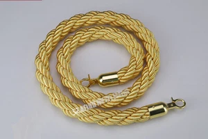 1.5 Meter Velvet Rope Gold with Gold End Stanchion Velvet Queue Line Barriers - Picture 1 of 3