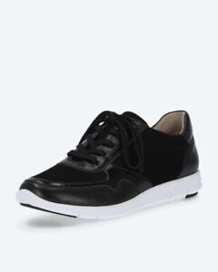Damen Leder-Sneaker Schuhe weißer Sohle "schwarz" Gr. 38 UVP:74,99€ 2.9631
