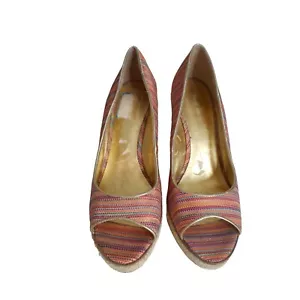 Zapatos de cuña Nine West para mujer sauce multicolor sin cordones punta abierta talla 8 M - Imagen 1 de 11