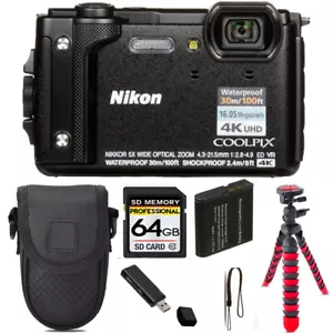 Nikon COOLPIX W300 Camera (Black) + Tripod + Case - 64GB Kit - Picture 1 of 4
