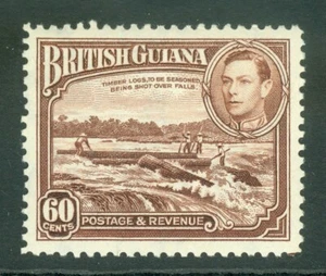 SG 315 Guayana Británica 1938-52. 60c rojo-marrón. Fino desmontado como nuevo CAT £26 - Imagen 1 de 1