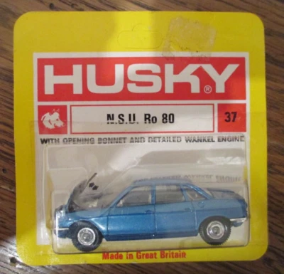 CORGI HUSKY. N.S.U. Ro 80. ON YELLOW DISPLAY CARD. No.37 - Image 1 of 4