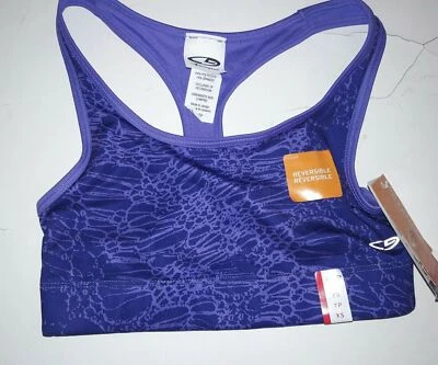 NWT WOMENS JUNIORS CHAMPION sz.-XS SPORTS BRA RACERBACK PURPLE REVERSIBLE SPORTY - Image 1 of 3