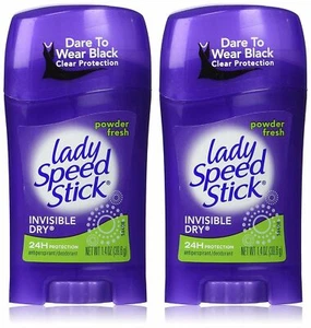 Lady Speed Stick Antiperspirant Deodorant Invisible Powder Fresh 1.4oz 2 Pack - Picture 1 of 7